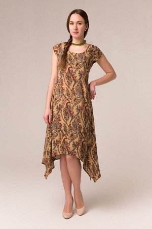 Платье женское "Джулия" модель 368/2 горчичный огурчик