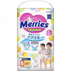 Подгузники-трусики Merries, размер XL (12-22 кг) 38 шт