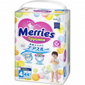 Подгузники-трусики Merries, размер L (9-14 кг), 44 шт