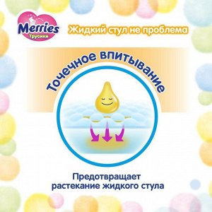 Подгузники-трусики Merries S 4-8 кг, 62 шт