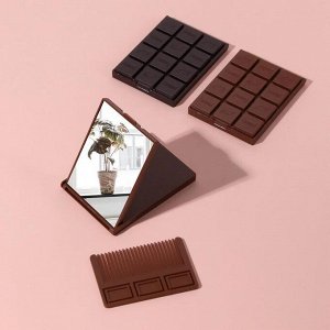 Зеркало складное «Шоколадное чудо», с расчёской, МИКС