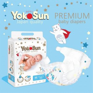 Подгузники YokoSun  Premium M (5-10 кг) 62 шт
