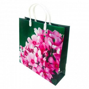 Пакет сумка размер 30*30см "Розовые цветы"