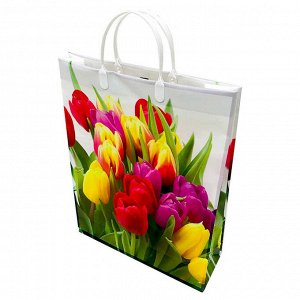Пакет сумка размер 32*40см "Букет тюльпанов"