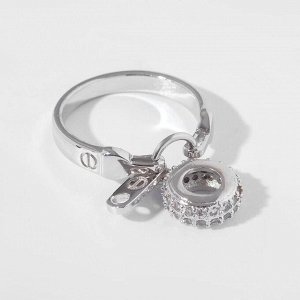 Кольцо "Подвеска" кольцо, цвет белый в серебре, размер 18