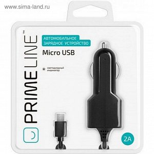 АЗУ micro USB, 2.1A, черный, Prime Line
