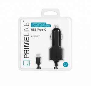 АЗУ USB Type-C, 2.1A, черный, Prime Line