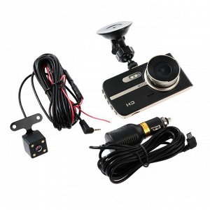Видеорегистратор Cartage, 2 камеры, WDR 2К HD 1080P, TFT 4, обзор 120°