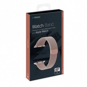 Ремешок Band Mesh для Apple Watch 42/44 mm, нержавеющая сталь, золото, Deppa