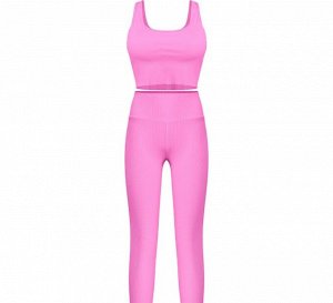 Женский спортивный костюм (топ и леггинсы), цвет розовый