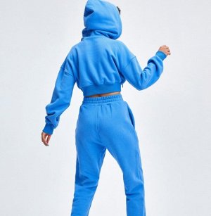 Женский спортивный костюм (толстовка и джогеры), цвет синий
