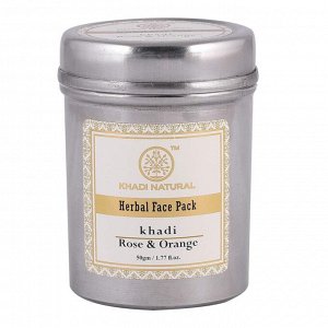 Khadi Rose & Orange Face Pack/Кхади Маска для лица с Розой и Апельсином 50г.