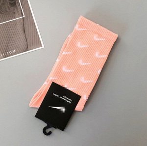 Спортивные носки с принтом, цвет персиковый