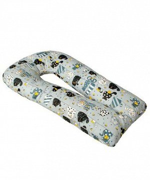 Подушка для беременных "AmaroBaby" U-образная,340*35 см. (файбер, бязь) Котики желтый