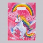 Пакет полиэтиленовый с вырубной ручкой &quot;Единорог&quot; 30*40 см