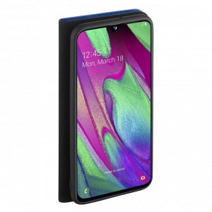 Чехол Book Cover для Samsung Galaxy A40 (2019), синий, PET белый, Deppa