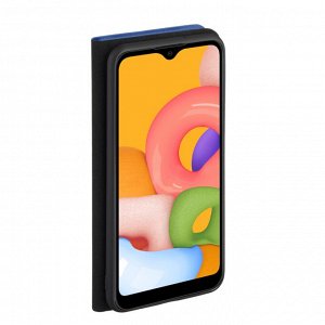 Чехол Book Cover для Samsung Galaxy A01 (2020), синий, PET белый, Deppa