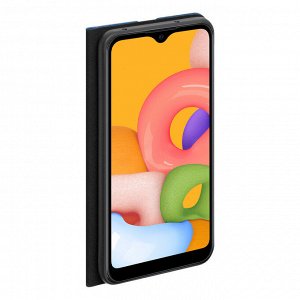 Чехол Book Cover Silk Pro для Samsung Galaxy A01 (2020), синий, PET синий, Deppa