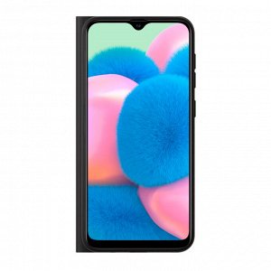 Чехол Book Cover Silk Pro для Samsung Galaxy A30S (2019)/A50 (2019), черный, PET синий, Deppa