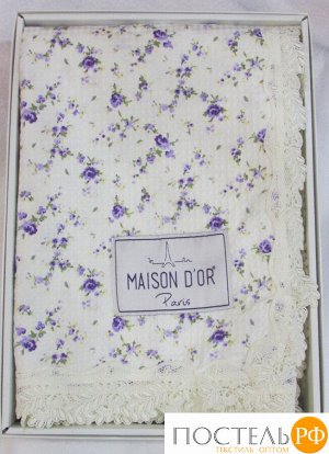 Покрывало "ROSES" вафельное с кружевом (220*240) СИРЕНЕВЫЙ (Maison Dor)