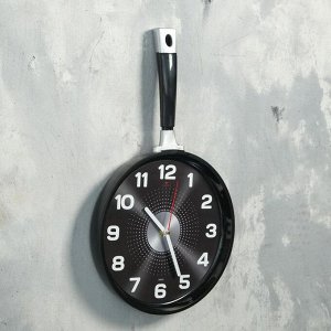 Часы настенные "Сковорода"  25х43см, корпус черный, плавный ход
