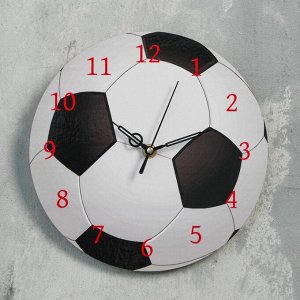 Часы настенные "Футбольный мяч", d- 23.5. плавный ход, стрелки и циферблат в ассортименте