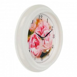 Часы настенные "Розы", "Рубин", 21х21 см