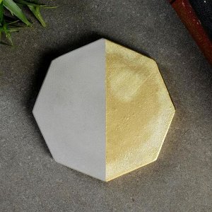 Подставка "Восьмиугольник" 10х1см, серый с золотом