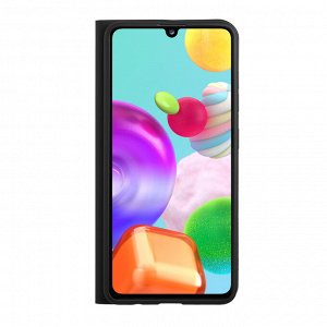 Чехол Book Cover Silk Pro для Samsung Galaxy A41 (2020), черный, PET синий, Deppa