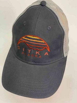 Бейсболка Серая кепка с сеткой Sitka Alaska №6324
