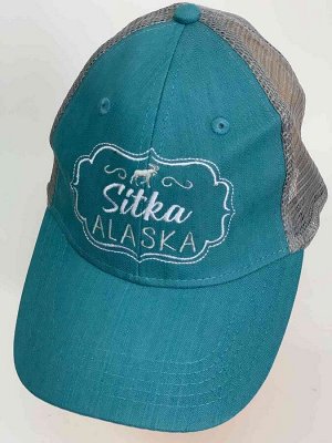 Бейсболка Бирюзовая кепка с сеткой Sitka Alaska №6326