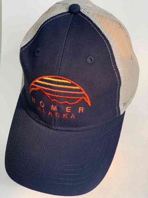 Бейсболка Синяя кепка с сеткой HOMER ALASKA №6285