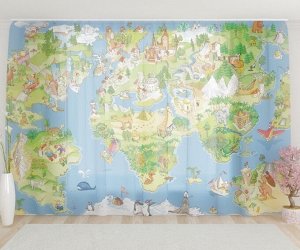Фототюль Карта мира