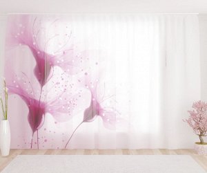 Фототюль Нежные розовые цветы