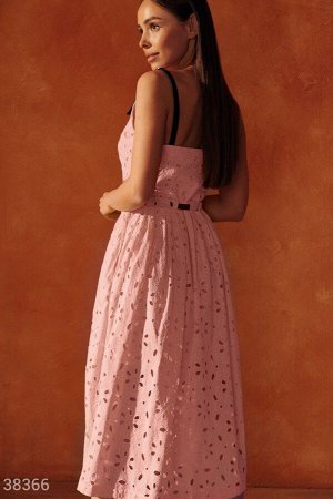 Gepur Розовый сарафан с вышивкой
