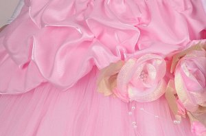 Платье дев. третьего слоя Ассоль розовая роза