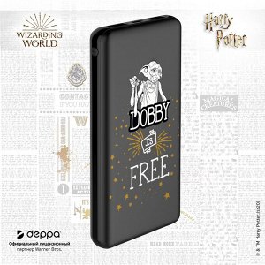 Внешний АКБ 10000 mAh, 2 USB,  1 MICRO, 2,1A, Li-pol, черный, Dobby, Deppa