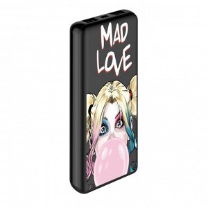 Внешний АКБ 10000 mAh, 2 USB,  1 MICRO, 2,1A, Li-pol, черный, Harley quinn 1, Deppa