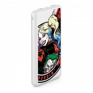 Внешний АКБ 10000 mAh, 2 USB,  1 MICRO, 2,1A, Li-pol, белый, Harley quinn 2, Deppa