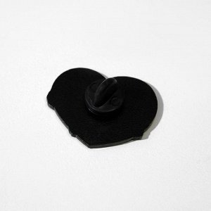 Значок "Два ленивца" сердце, цветной в чёрном металле
