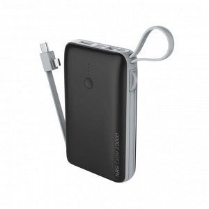 Внешний АКБ NRG Cable 4 в 1 10000 mAh, 2.1A, USB, Lightning, type-C, microUSB, серый, Deppa