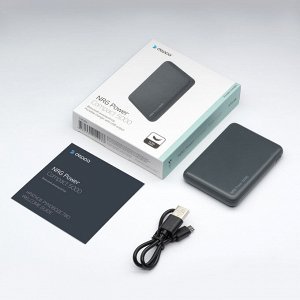 Внешний АКБ NRG Power Compact 5000 mAh, 2.1A, 1xUSB, компактный, серый, Deppa