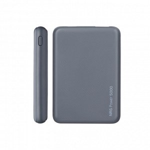 Внешний АКБ NRG Power Compact 5000 mAh, 2.1A, 1xUSB, компактный, серый, Deppa