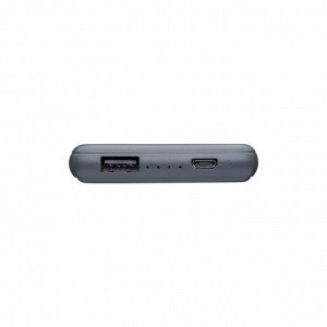 Внешний АКБ NRG Power Compact 5000 mAh, 2.1A, 1xUSB, компактный, серый, Deppa