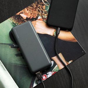 Внешний АКБ NRG Power 20000 mAh, 2.1A, 2xUSB, компактный, серый, Deppa