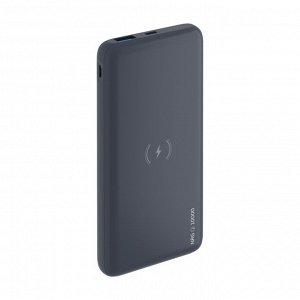 Внешний АКБ NRG Qi 10000 mAh, QC 3.0, Power Delivery 18W, Qi 10W, графит, Deppa