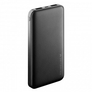 Внешний АКБ 10000 mAh, 2.1A, 2USB, черный, Prime Line