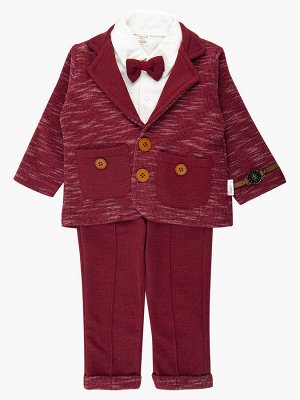 Комплект для мальчика: кофточка трикотажная, штанишки и пиджак с ворсом
