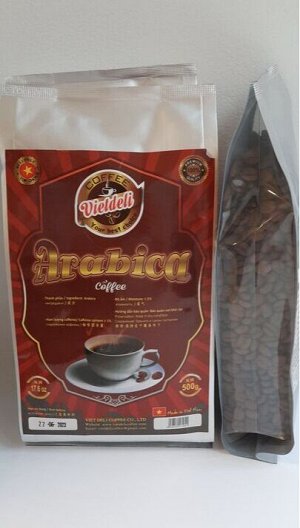 Кофе натуральный жареный в зернах Арабика 500 гр. VietDeli