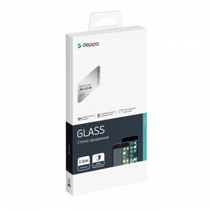 Защитное стекло 3D Full Glue для Samsung Galaxy J6 (2018), 0.3 мм, черная рамка, Deppa
